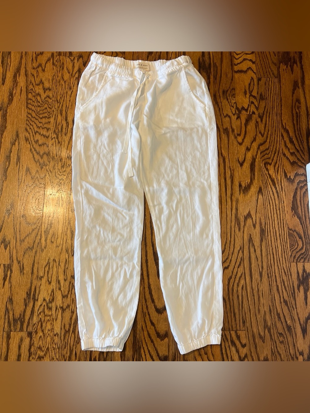 cloth & stone women’s White linen Drawstring jogger